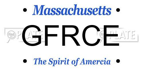 GFRCE Massachusetts License Plate