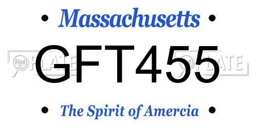 GFT455 Massachusetts License Plate
