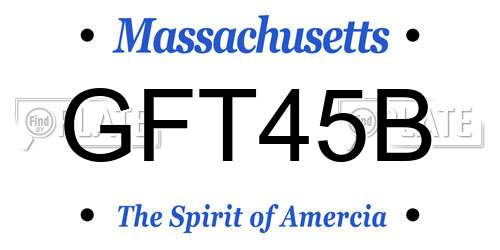 GFT45B Massachusetts License Plate