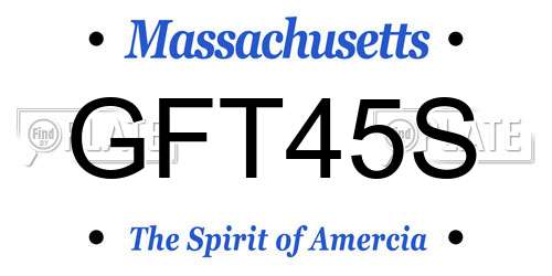 GFT45S Massachusetts License Plate