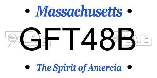 GFT48B Massachusetts License Plate
