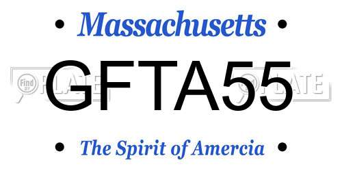 GFTA55 Massachusetts License Plate