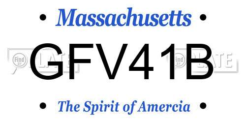 GFV41B Massachusetts License Plate