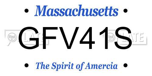 GFV41S Massachusetts License Plate