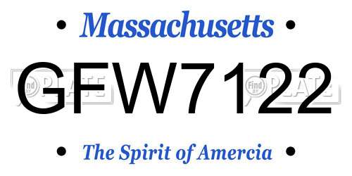 GFW7122 Massachusetts License Plate