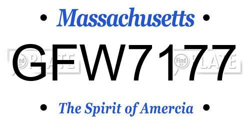 GFW7177 Massachusetts License Plate