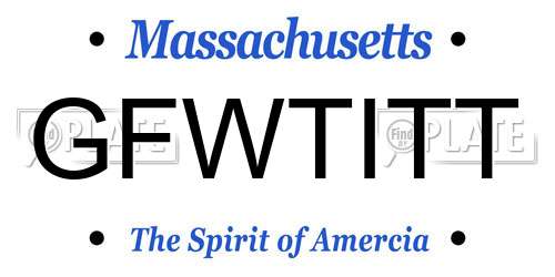 GFWTITT Massachusetts License Plate