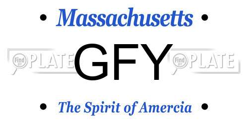 GFY Massachusetts License Plate