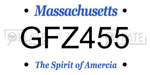 GFZ455 Massachusetts License Plate