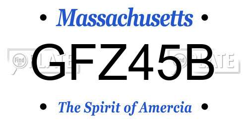 GFZ45B Massachusetts License Plate