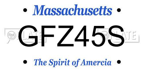 GFZ45S Massachusetts License Plate