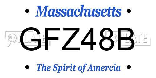 GFZ48B Massachusetts License Plate