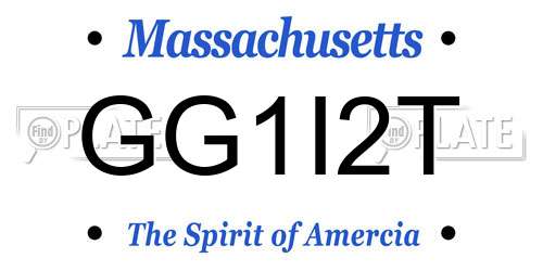GG1I2T Massachusetts License Plate