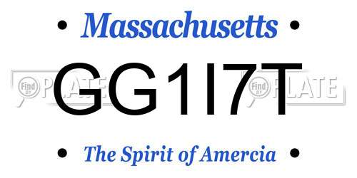 GG1I7T Massachusetts License Plate