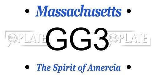 GG3 Massachusetts License Plate