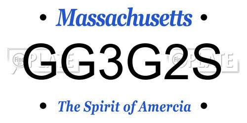 GG3G2S Massachusetts License Plate