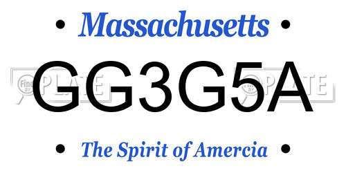 GG3G5A Massachusetts License Plate
