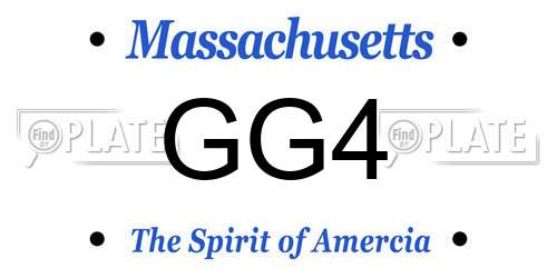 GG4 Massachusetts License Plate