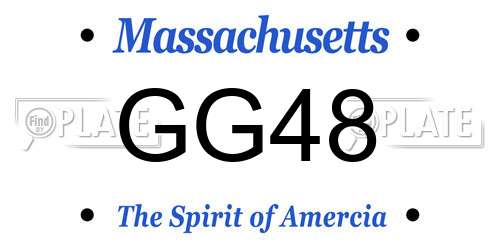 GG48 Massachusetts License Plate