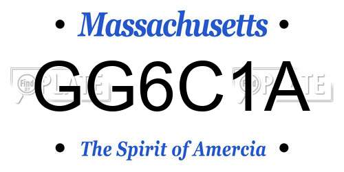 GG6C1A Massachusetts License Plate
