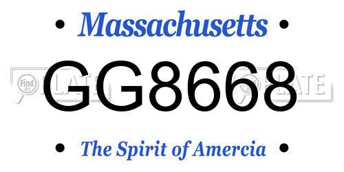 GG8668 Massachusetts License Plate