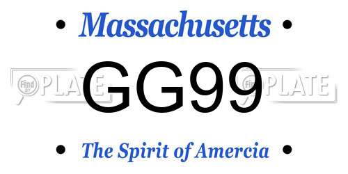 GG99 Massachusetts License Plate