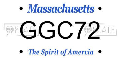 GGC72 Massachusetts License Plate
