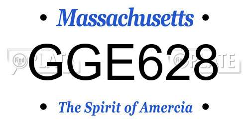 GGE628 Massachusetts License Plate