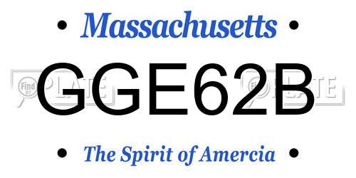 GGE62B Massachusetts License Plate
