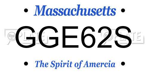 GGE62S Massachusetts License Plate