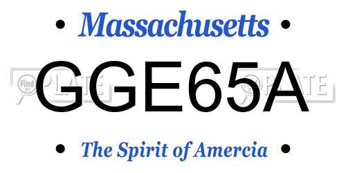 GGE65A Massachusetts License Plate