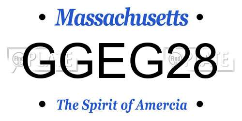 GGEG28 Massachusetts License Plate
