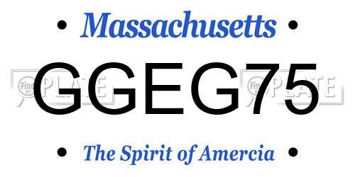 GGEG75 Massachusetts License Plate