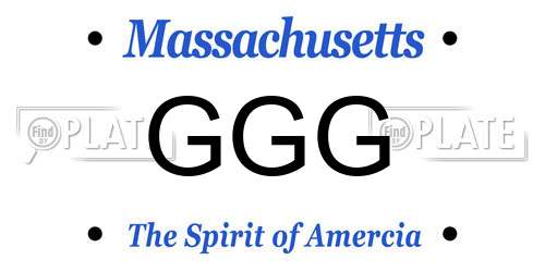 GGG Massachusetts License Plate