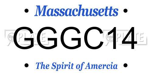 GGGC14 Massachusetts License Plate