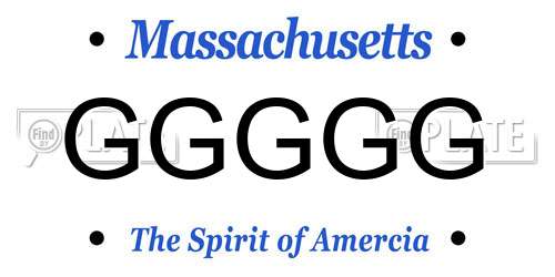 GGGGG Massachusetts License Plate