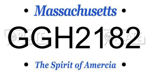 GGH2182 Massachusetts License Plate