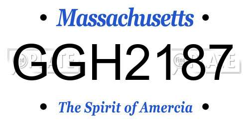 GGH2187 Massachusetts License Plate