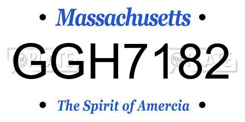 GGH7182 Massachusetts License Plate