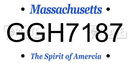 GGH7187 Massachusetts License Plate