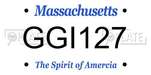GGI127 Massachusetts License Plate