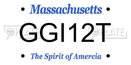 GGI12T Massachusetts License Plate