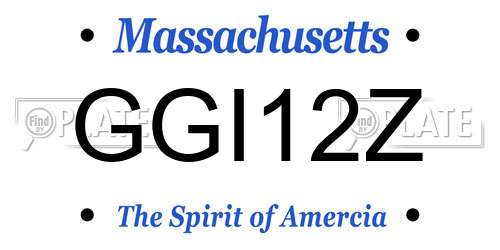 GGI12Z Massachusetts License Plate