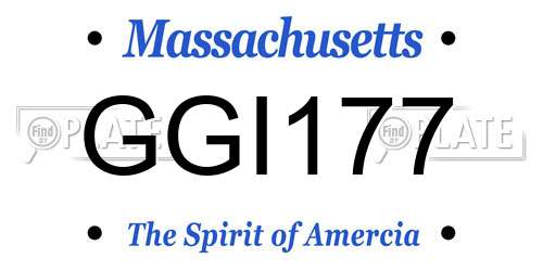 GGI177 Massachusetts License Plate