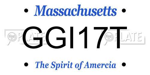 GGI17T Massachusetts License Plate