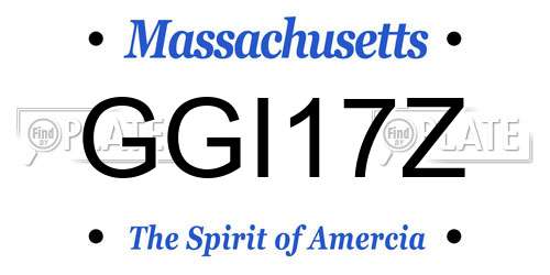 GGI17Z Massachusetts License Plate