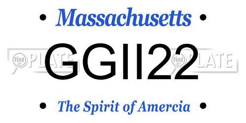 GGII22 Massachusetts License Plate