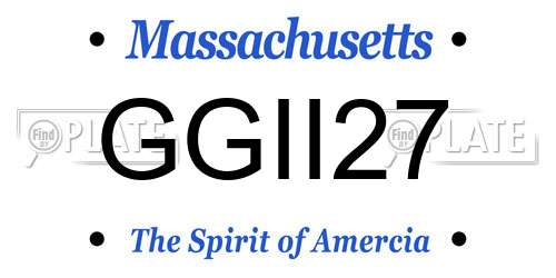 GGII27 Massachusetts License Plate