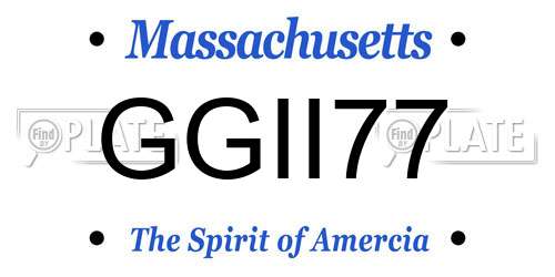GGII77 Massachusetts License Plate
