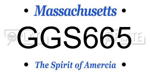 GGS665 Massachusetts License Plate